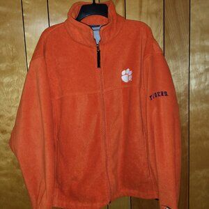 CLEMSON TIGERS Fleece Jacket Adult Large Pro Player Zip Up ORANGE NCAA A1